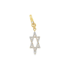 Load image into Gallery viewer, 14kg and White Diamond Elongated Star of David
