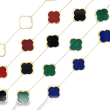 Load image into Gallery viewer, Quatrefoil Semi Precious Stone Bracelet
