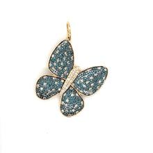 Load image into Gallery viewer, 14kg Blue and White Diamond Butterfly Pendant
