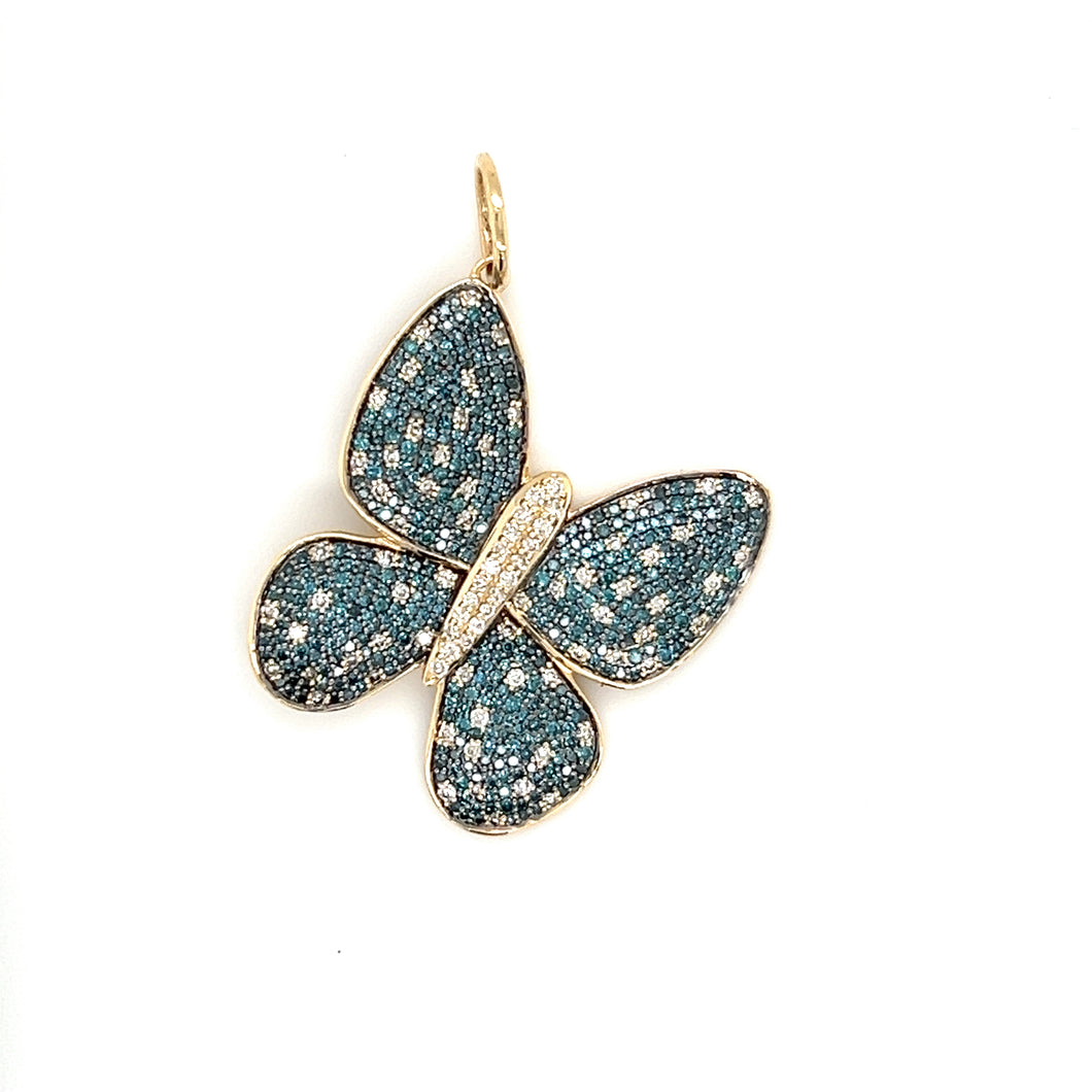 14kg Blue and White Diamond Butterfly Pendant