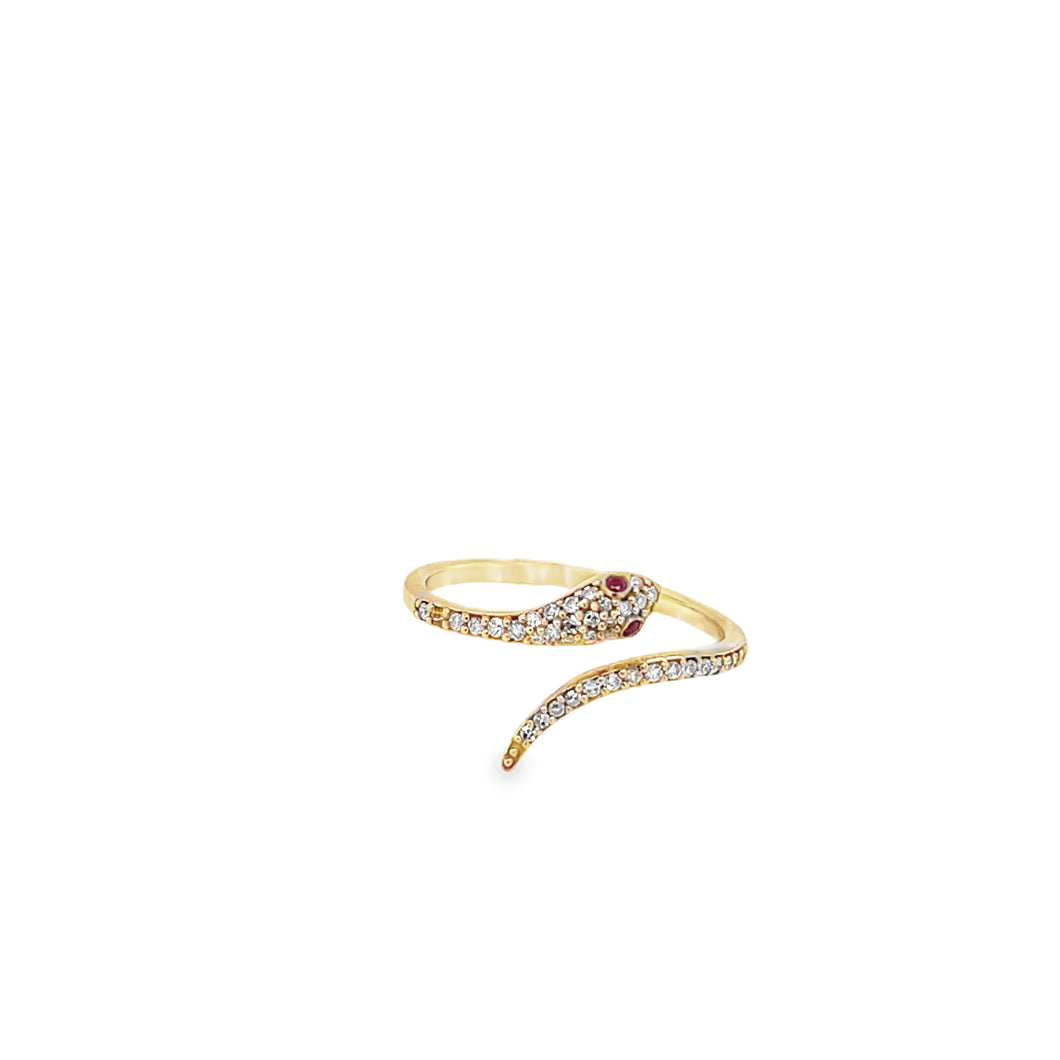 14kg and Diamond Snake Wrap Ring