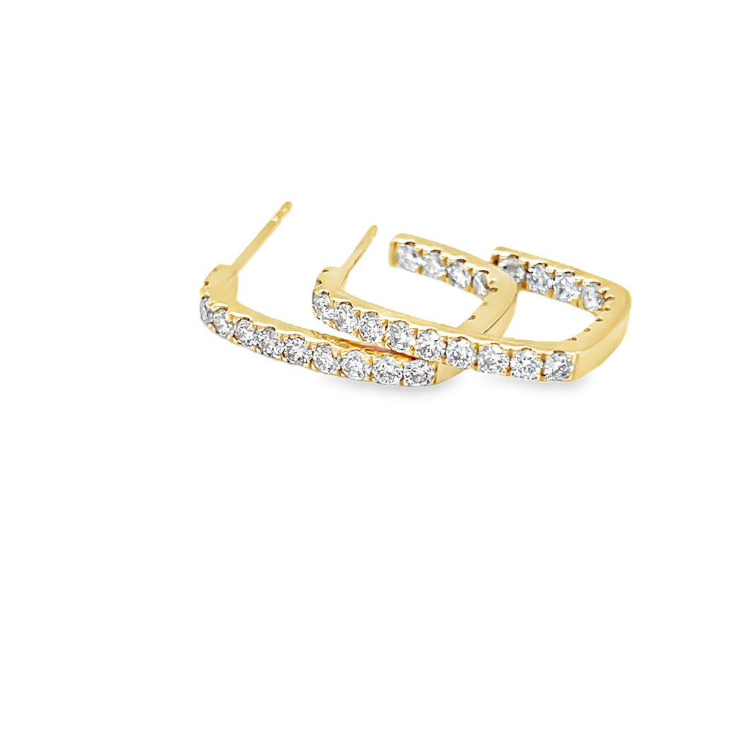 14kg Diamond Open Square Earrings