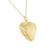 Load image into Gallery viewer, 14kg Puffy Heart Pendant on rolo chain
