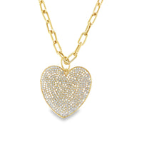 Load image into Gallery viewer, 14kg and White Diamond Heart Pendant
