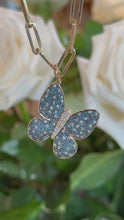 Load and play video in Gallery viewer, 14kg Blue and White Diamond Butterfly Pendant
