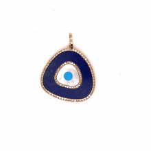 Load image into Gallery viewer, 14kg Lapis/ Mother of Pearl and Diamond Evil Eye
